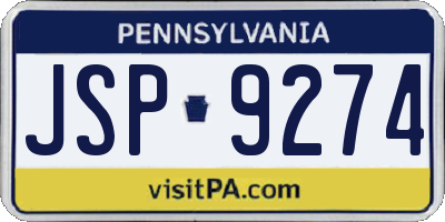 PA license plate JSP9274