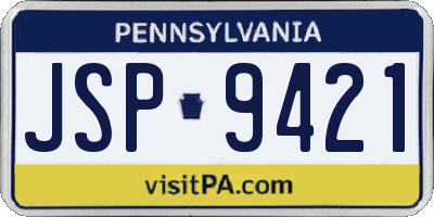 PA license plate JSP9421