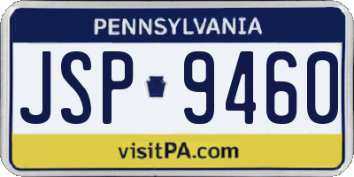 PA license plate JSP9460