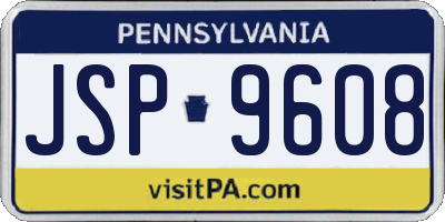 PA license plate JSP9608