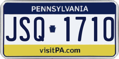 PA license plate JSQ1710