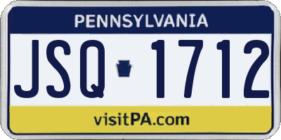 PA license plate JSQ1712