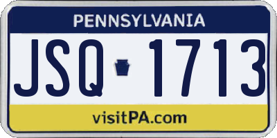 PA license plate JSQ1713