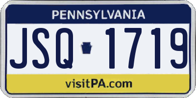 PA license plate JSQ1719