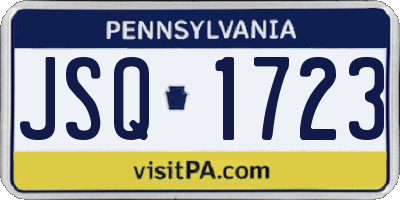 PA license plate JSQ1723