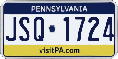 PA license plate JSQ1724