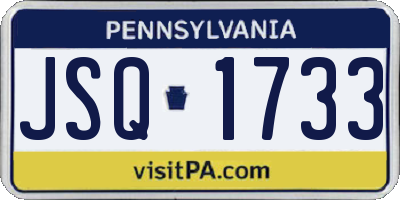 PA license plate JSQ1733