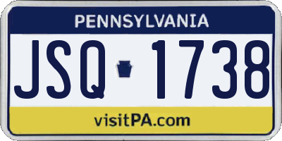PA license plate JSQ1738