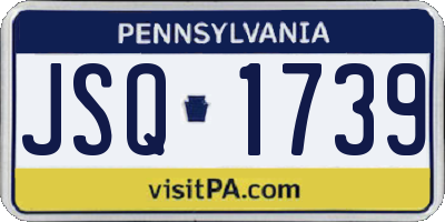 PA license plate JSQ1739
