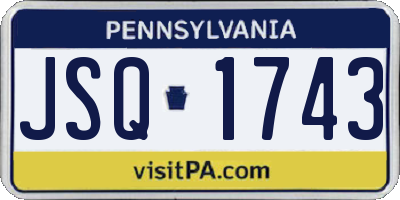 PA license plate JSQ1743