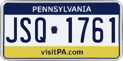 PA license plate JSQ1761