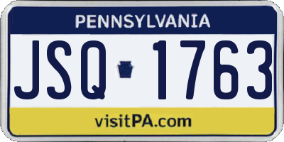 PA license plate JSQ1763