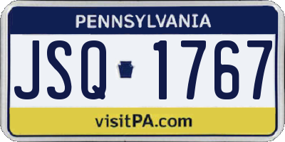 PA license plate JSQ1767