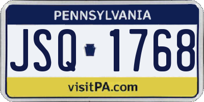 PA license plate JSQ1768