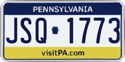 PA license plate JSQ1773