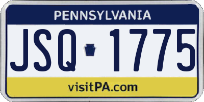 PA license plate JSQ1775