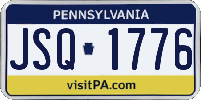 PA license plate JSQ1776