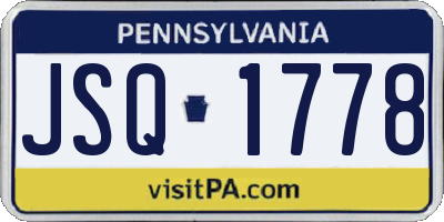 PA license plate JSQ1778