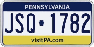 PA license plate JSQ1782
