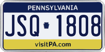 PA license plate JSQ1808
