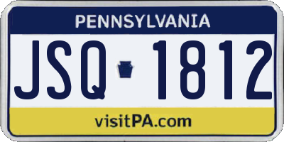 PA license plate JSQ1812