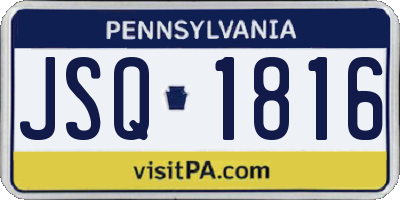 PA license plate JSQ1816