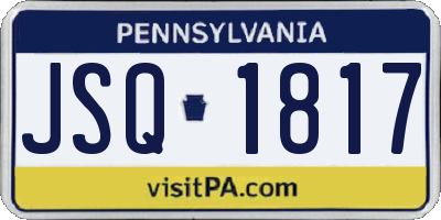 PA license plate JSQ1817