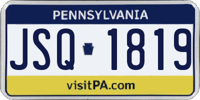 PA license plate JSQ1819