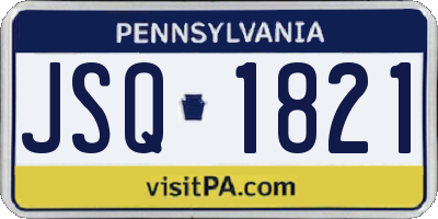 PA license plate JSQ1821