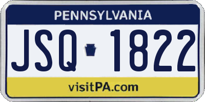PA license plate JSQ1822