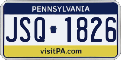 PA license plate JSQ1826