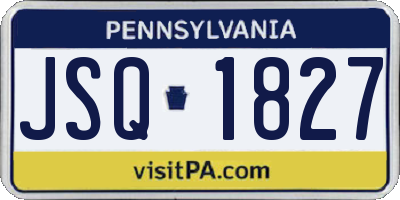 PA license plate JSQ1827