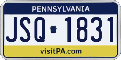PA license plate JSQ1831