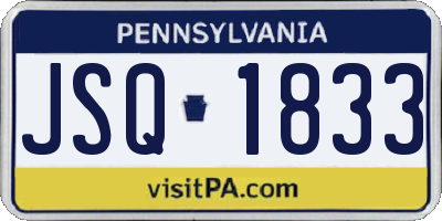 PA license plate JSQ1833