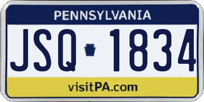PA license plate JSQ1834