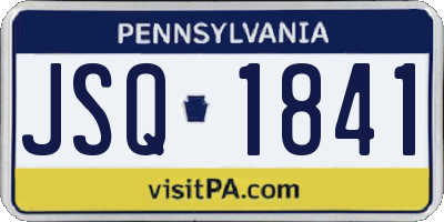 PA license plate JSQ1841