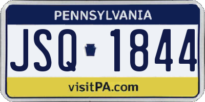 PA license plate JSQ1844