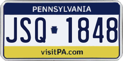 PA license plate JSQ1848
