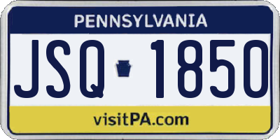 PA license plate JSQ1850
