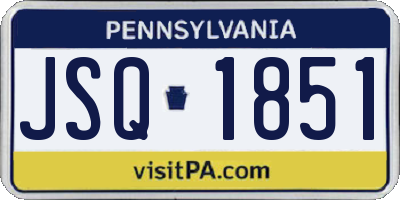 PA license plate JSQ1851