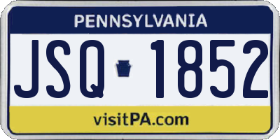 PA license plate JSQ1852