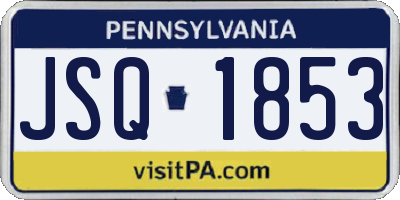 PA license plate JSQ1853