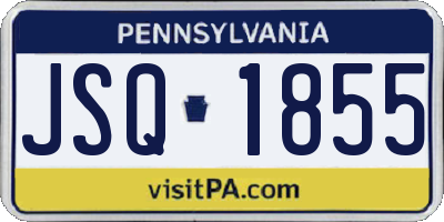 PA license plate JSQ1855