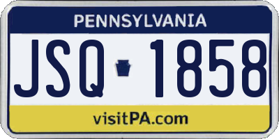 PA license plate JSQ1858