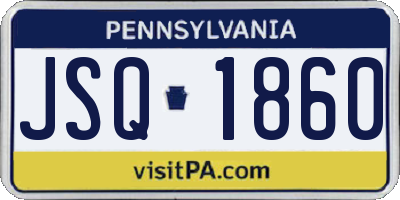 PA license plate JSQ1860