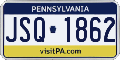 PA license plate JSQ1862