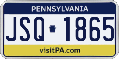 PA license plate JSQ1865