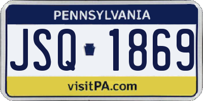 PA license plate JSQ1869