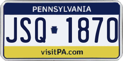PA license plate JSQ1870