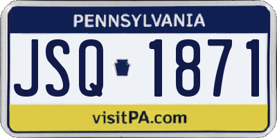 PA license plate JSQ1871